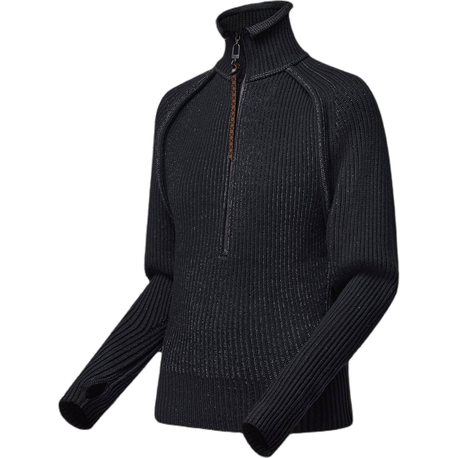 (Women) Louis Vuitton FW24 Navy Half-Zip High Neck Raglan Long Sleeve Sweater 1AGA63 圖 4