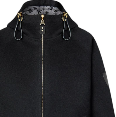 (Women) LOUIS VUITTON FW24 Oversized Reversible Drawstring Hoodie Jacket Black 1AG798 Purchase (Women) LOUIS VUITTON FW24 Oversized Reversible Drawstring Hoodie Jacket Black 1AG798