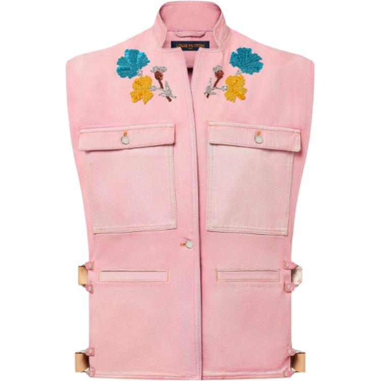 Order (W) 路易威登 FW24 粉色繡花無袖工裝外套 1AFT56