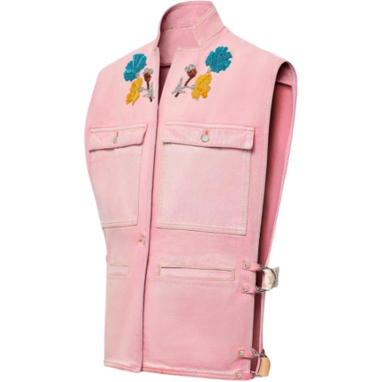 Shop (W) 路易威登 FW24 粉色繡花無袖工裝外套 1AFT56