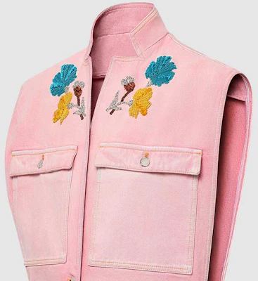 (W) 路易威登 FW24 粉色繡花無袖工裝外套 1AFT56 Purchase (W) 路易威登 FW24 粉色繡花無袖工裝外套 1AFT56