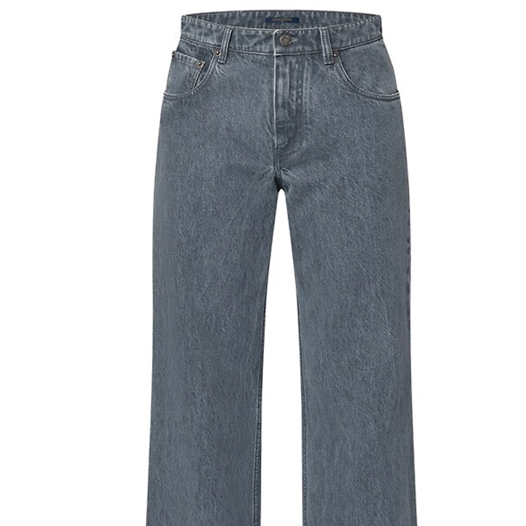 Lookbook (Women) LOUIS VUITTON FW24 Washed Mid-Rise Wide-Leg Jeans Women Blue 1AFTHJ