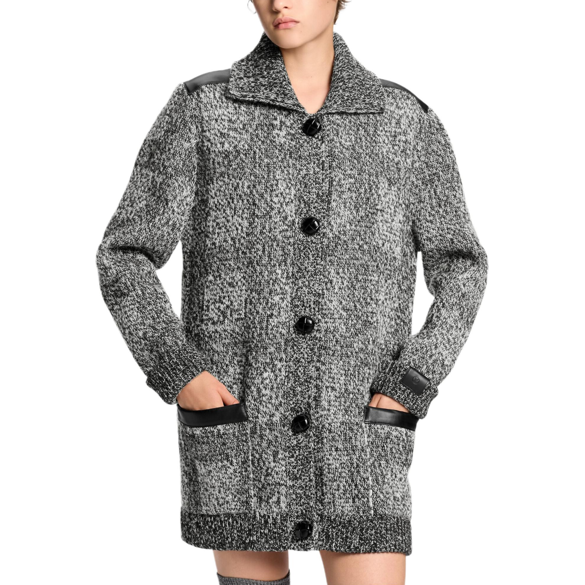 (Women) LOUIS VUITTON FW25  Loose Tweed Knit Button-Front Coat 1AIRDY 圖 5