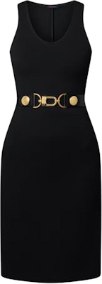 (W) LOUIS VUITTON FW25 Gaun Midi Tanpa Lengan Kulit Berbelt. 1AHZZR Order (W) LOUIS VUITTON FW25 Gaun Midi Tanpa Lengan Kulit Berbelt. 1AHZZR