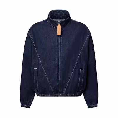(Women) Louis Vuitton FW25 Denim Jacket with Zip, Elastic Hem & Side Pockets 1AIQDL