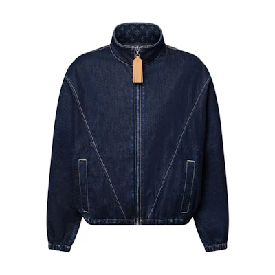 (Women) Louis Vuitton FW25 Denim Jacket with Zip, Elastic Hem, and Side Pockets 1AIQDM