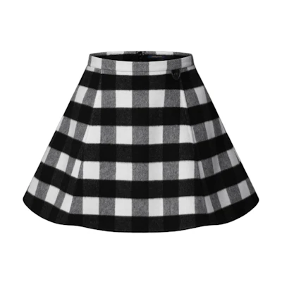 (Women) LOUIS VUITTON FW25 Plaid Flare Mini Skirt with Hidden Zipper for Women 1AIQP1