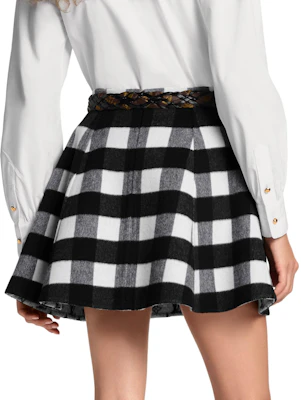 (Women) Louis Vuitton FW25 Plaid Flared Skirt with Hidden Back Zipper 1AIQP0 Sizing (Women) Louis Vuitton FW25 Plaid Flared Skirt with Hidden Back Zipper 1AIQP0