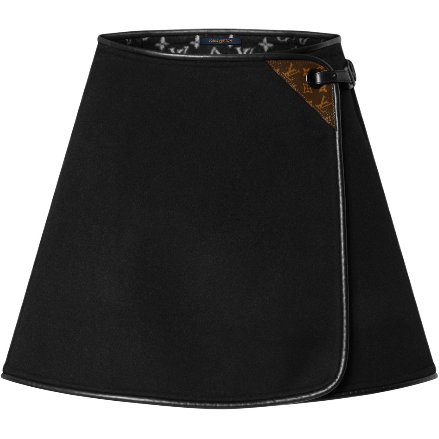 (Women) LOUIS VUITTON FW25 Reversible Silk and Wool Blend Casual Skirt 1AIQOS