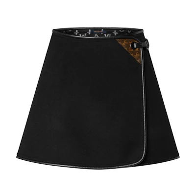 (Women) LOUIS VUITTON FW25 Reversible Silk and Wool Blend Casual Skirt 1AIQOS