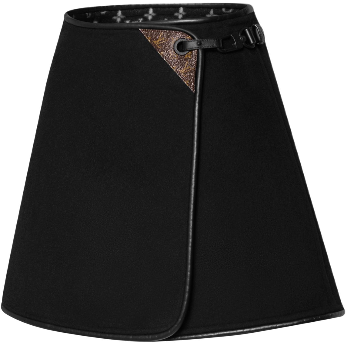 Shop (Women) LOUIS VUITTON FW25 Reversible Silk and Wool Blend Casual Skirt 1AIQOS