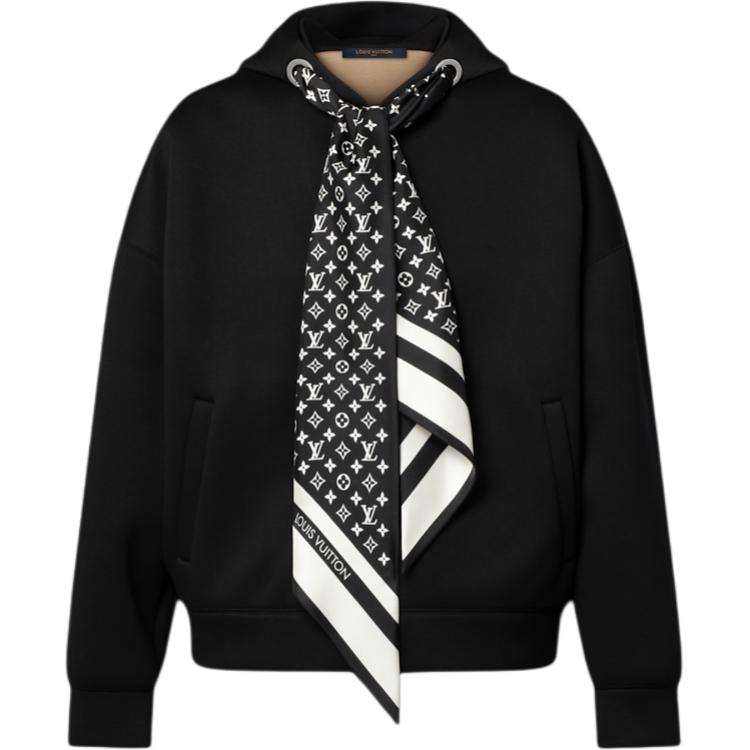 (Women) LOUIS VUITTON FW25 Scarf Zip Hoodie  Fashion Sweatshirt. 1AIR90