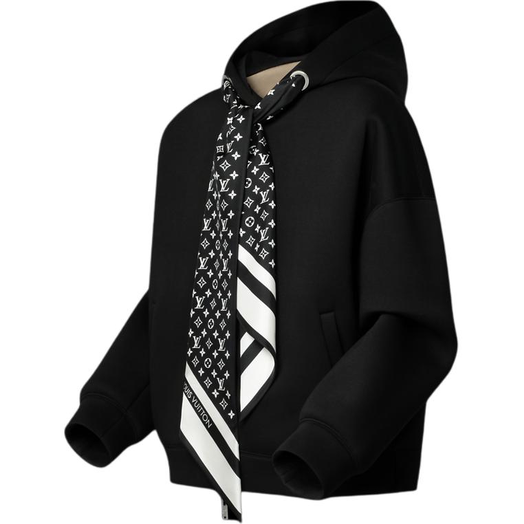 (Women) LOUIS VUITTON FW25 Scarf Zip Hoodie  Fashion Sweatshirt. 1AIR90 圖 3