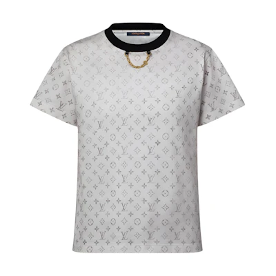 (Women) LOUIS VUITTON FW25 Washed Pattern Chain Crewneck T-Shirt Tee. 1AI476