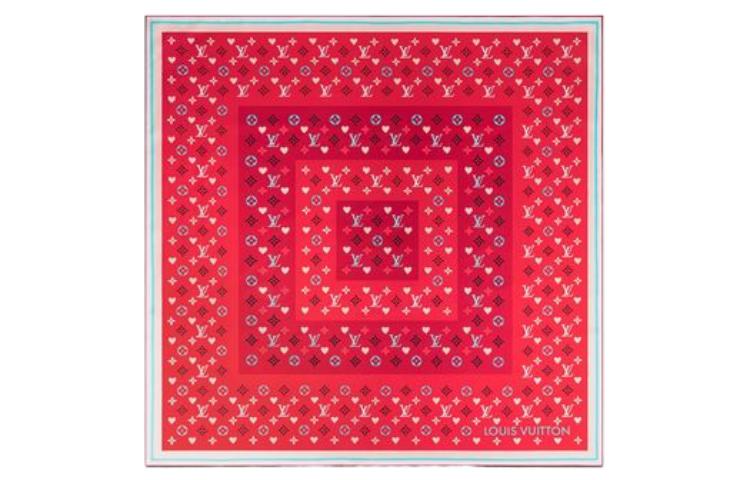 (Women) Louis Vuitton Game On Monogram Silk Scarf  Rose Pink. M77329