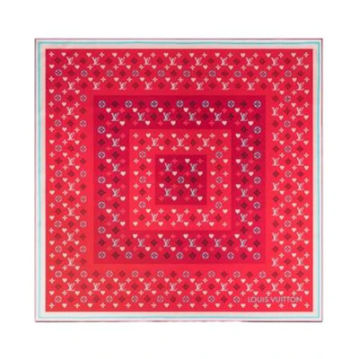 (Women) Louis Vuitton Game On Monogram Silk Scarf Rose Pink. M77329