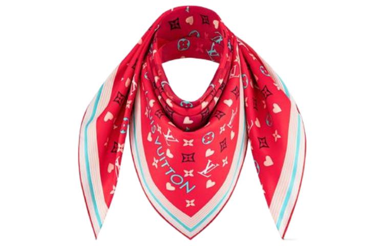 (Women) Louis Vuitton Game On Monogram Silk Scarf  Rose Pink. M77329 圖 4