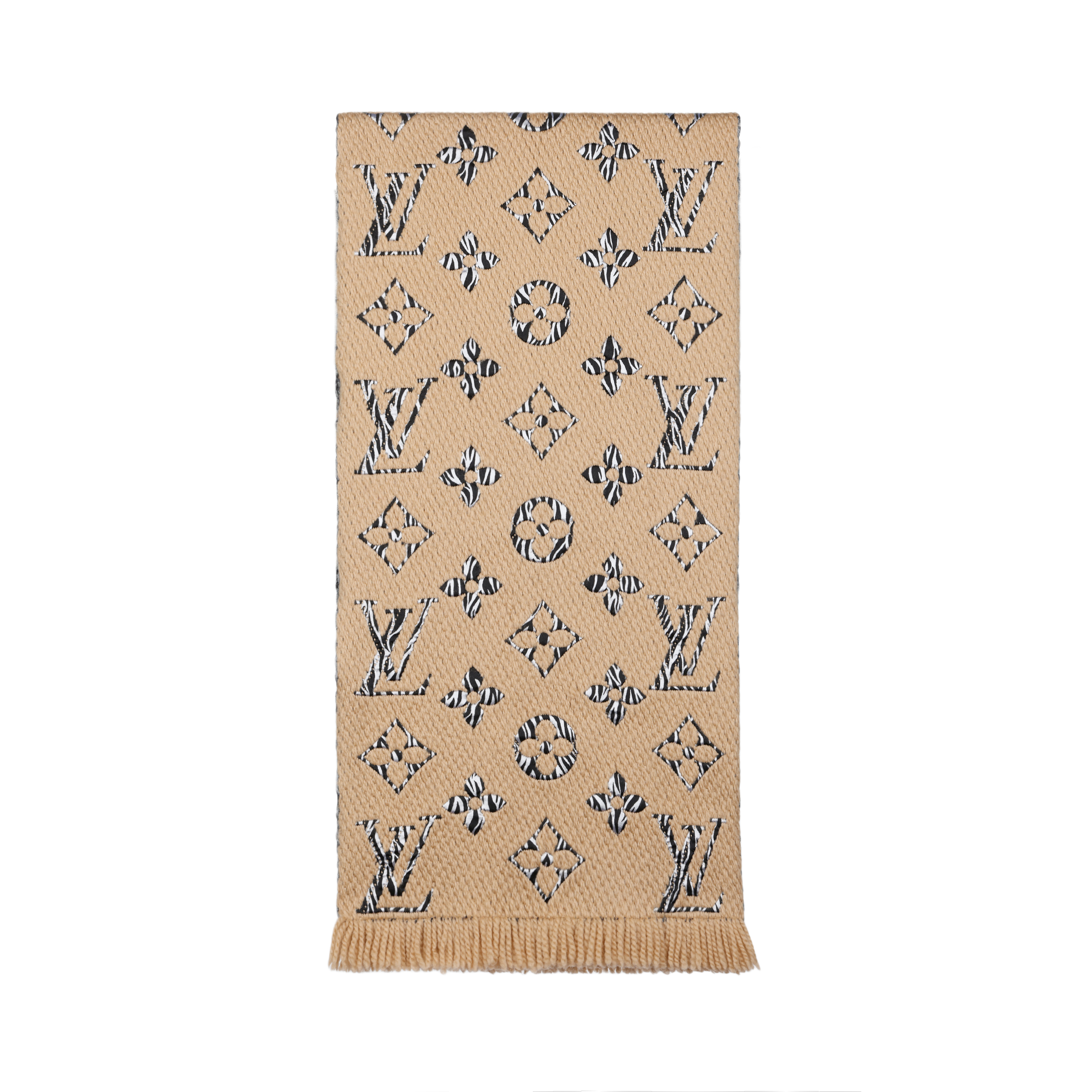 (Women) Louis Vuitton Giant Logomania Jungle Scarf Brown M76346
