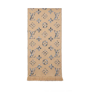 (Women) Louis Vuitton Giant Logomania Jungle Scarf Brown M76346
