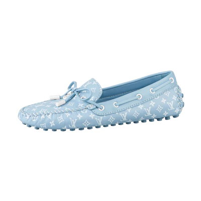 (W) LV LV Gloria Moccasin Shoes 'Blue Monogram'