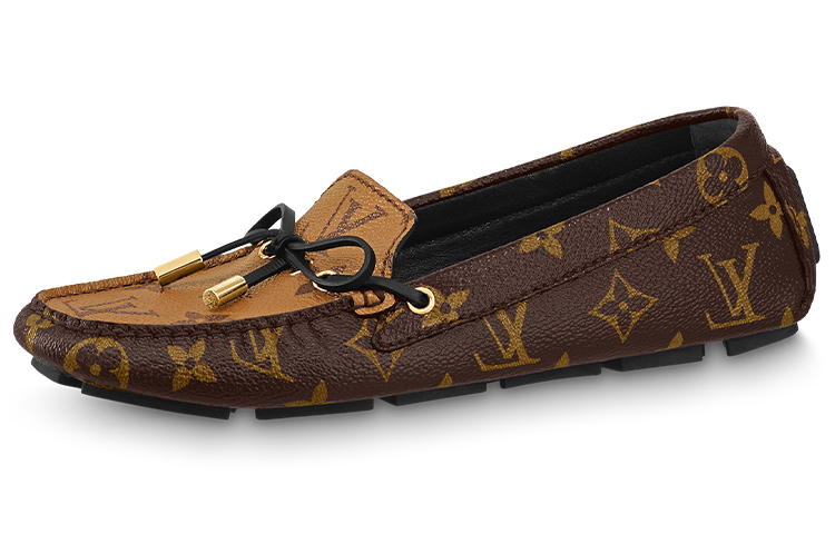 (Women) Louis Vuitton Gloria Flat Loafers 'Brown Monogram with Black' 1ABV2A