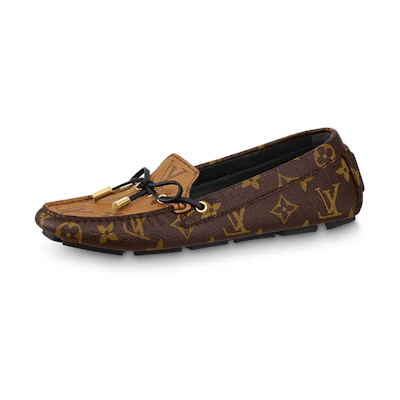 (W) LV Gloria Flat Loafers 'Brown Monogram with Black'