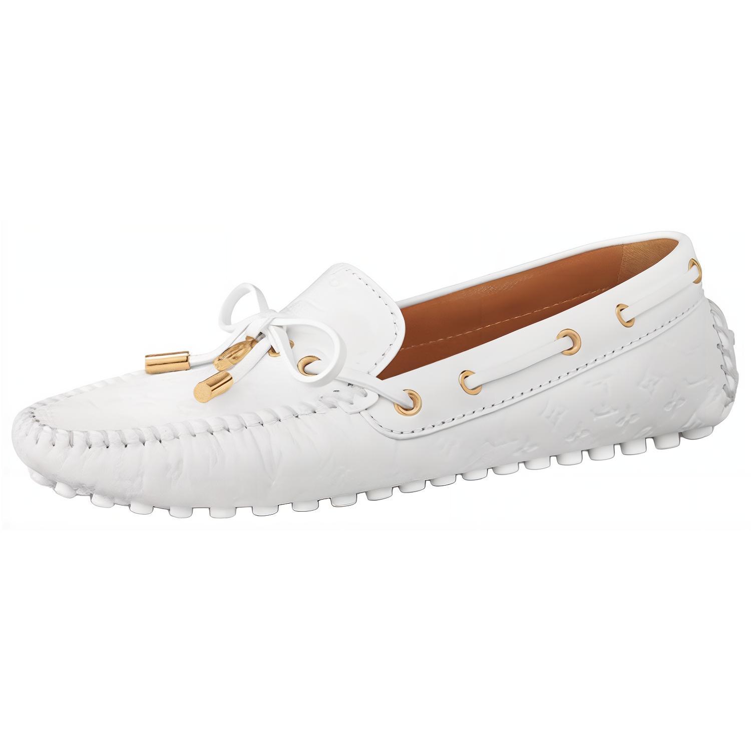 (Women) Louis Vuitton Gloria Loafer 'Embossed Calfskin White' 1A656D