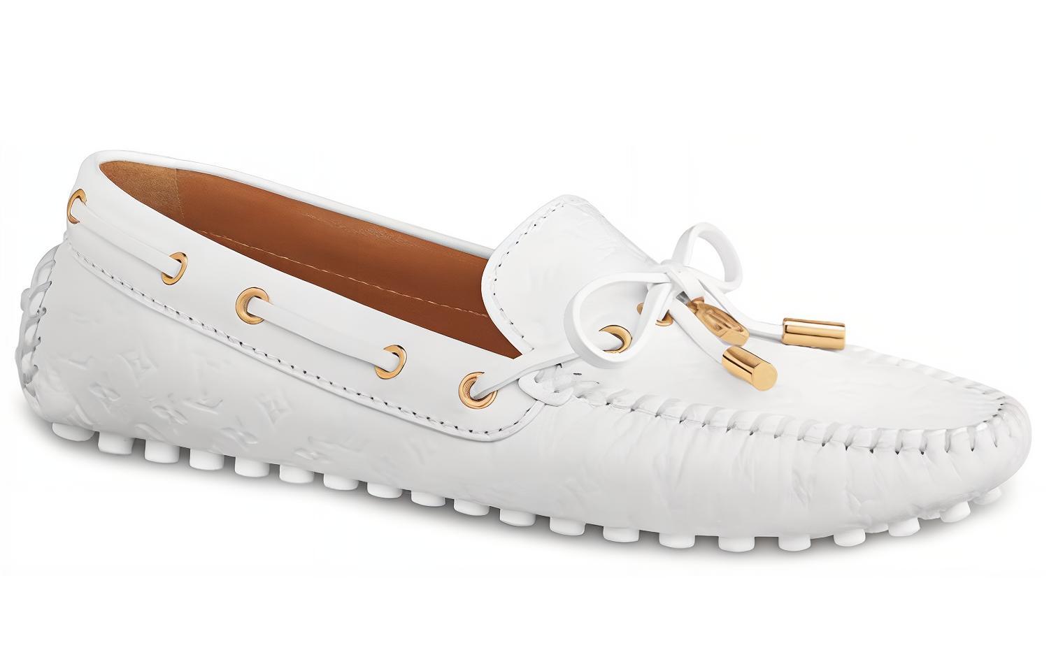 Order (W) Louis Vuitton Gloria Loafer ''Geprägtes Kalbsleder Weiß'' 1A656D