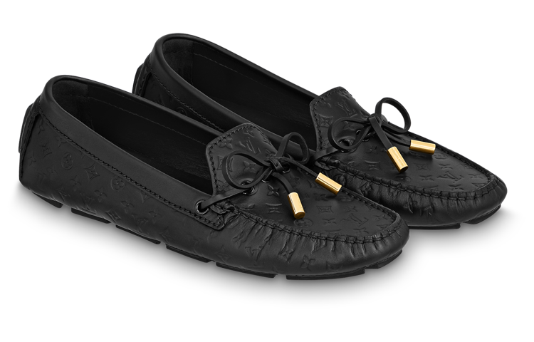 Order LOUIS VUITTON Gloria 航海系列 牛皮 系带 時尚 莫卡辛鞋 女款 黑色