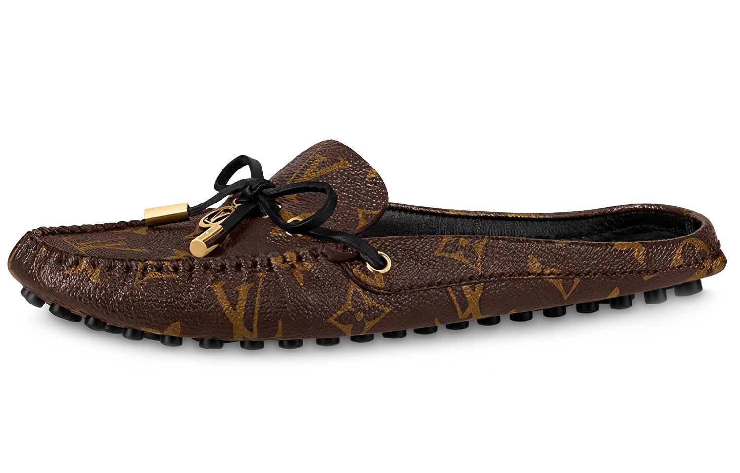 Buy (W) Louis Vuitton Gloria Monogram ''Bruine Patent Canvas Mule Loafer'' 1A889K