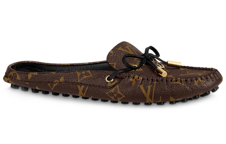 Order (W) Louis Vuitton Gloria Monogram ''Bruine Patent Canvas Mule Loafer'' 1A889K