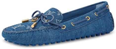(Women) Louis Vuitton Gloria Monogram Denim 'Navy Loafer' 1A65XD (Women) Louis Vuitton Gloria Monogram Denim 'Navy Loafer' 1A65XD