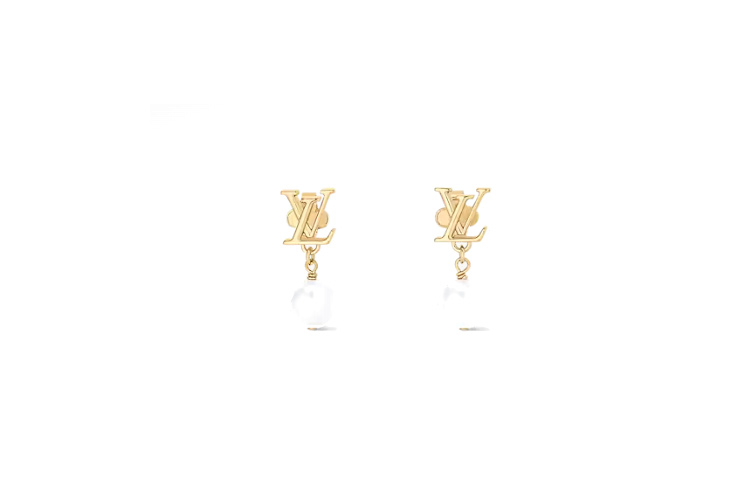 (Women) LOUIS VUITTON Gold  Earrings with Metal and Resin Design M01585