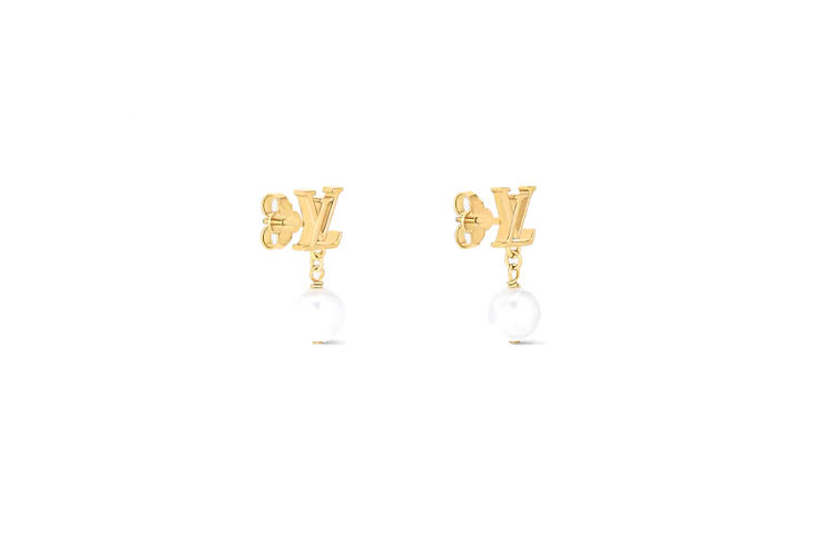 Lookbook (W) Anting-Anting LOUIS VUITTON Emas dengan Reka Bentuk Logam dan Resin M01585