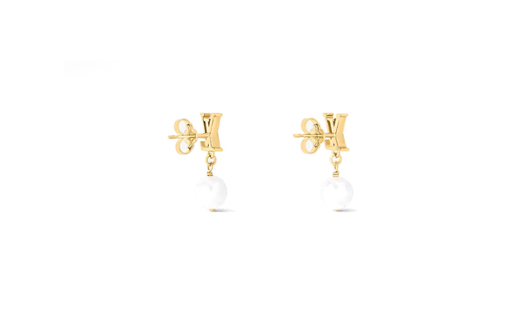 Shop (W) Anting-Anting LOUIS VUITTON Emas dengan Reka Bentuk Logam dan Resin M01585