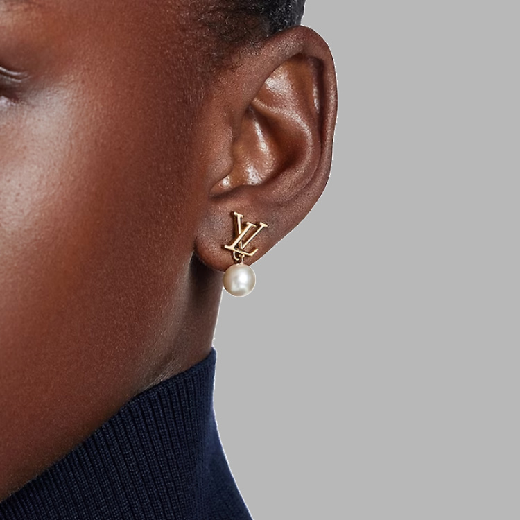 Purchase (W) Anting-Anting LOUIS VUITTON Emas dengan Reka Bentuk Logam dan Resin M01585