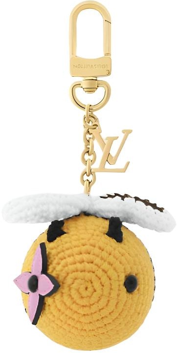 women-louis-vuitton-gold-bee-canvas-keychain-charm-for-women-m02585