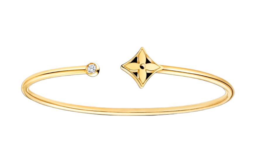 (Women) LOUIS VUITTON Gold Diamond Inlaid Design Bracelet for Women. Q95530