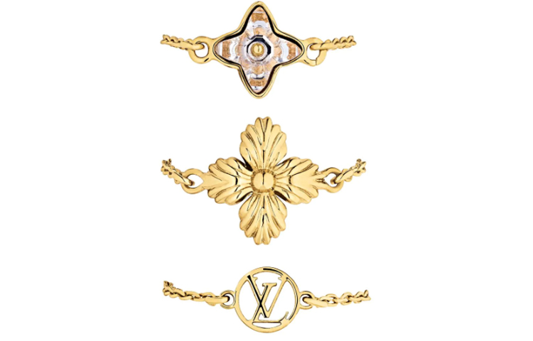 Order (Women) LOUIS VUITTON Gold Faux Diamond Ring Simple Fashion M68377+M68378+M68379