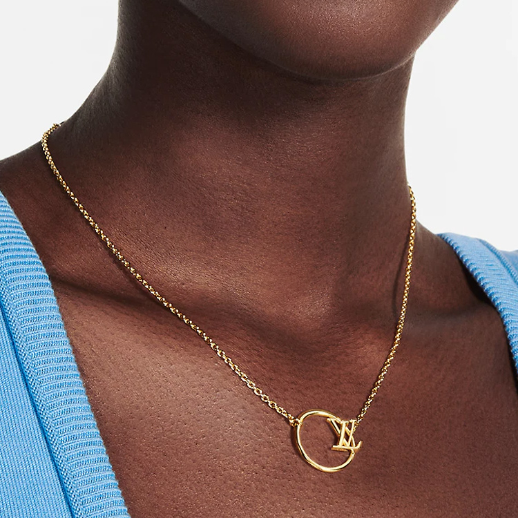 Details for (W) 路易威登金色字母金屬項鍊 女款 M00762