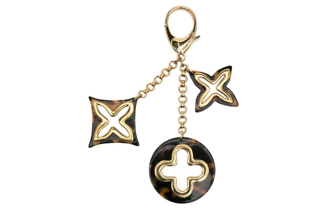 Lookbook (Women) LOUIS VUITTON Gold Logo Keychain for Women in Tortoiseshell Finish FNM2GDMB01SEOQ7S