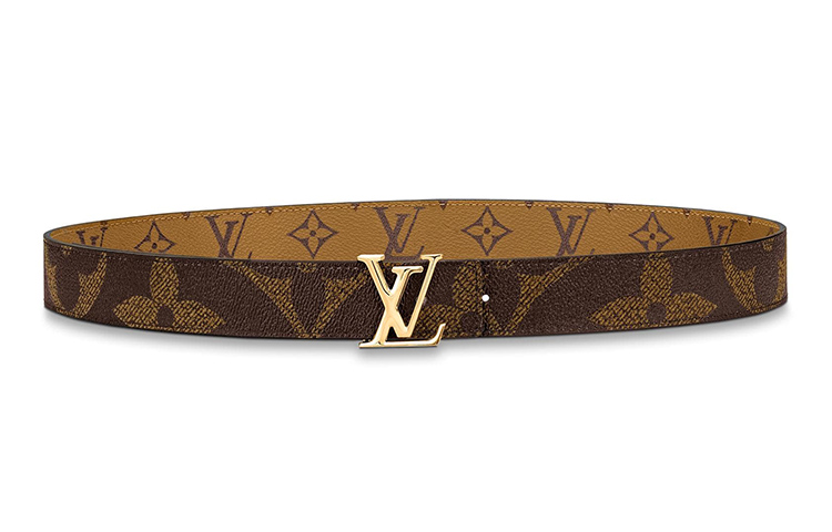 (Women) Louis Vuitton Gold Logo Smooth Buckle Belt 3cm Wide M0149