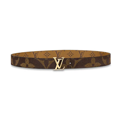 (Women) Louis Vuitton Gold Logo Smooth Buckle Belt 3cm Wide M0149