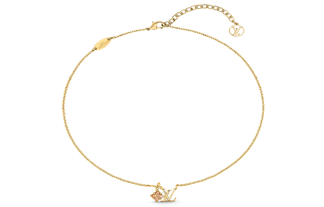 (Women) LOUIS VUITTON Gold Metal Letter Pendant Necklace for Women M00783 圖 3