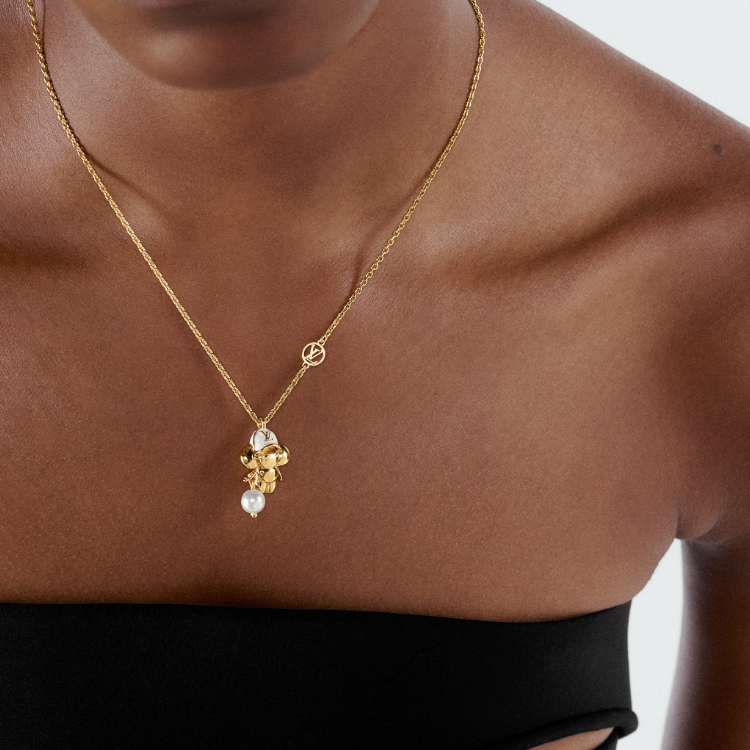 (Women) Louis Vuitton Gold Metal Resin Beaded Necklace with Spring Clasp for Women. M01334 圖 4