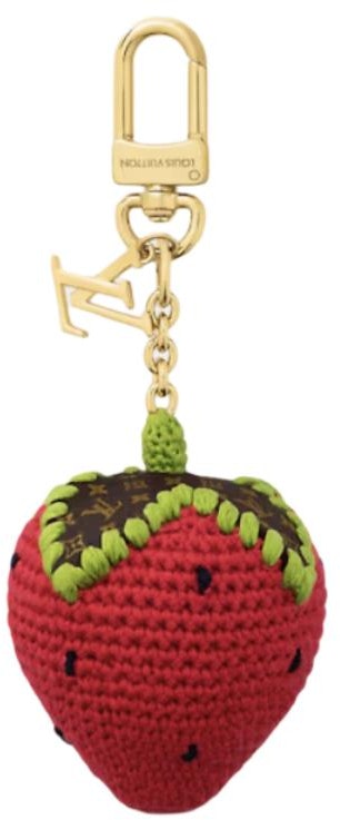 women-louis-vuitton-gold-strawberry-shaped-canvas-keychain-for-women-m02583
