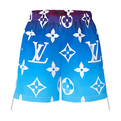 (Women) LOUIS VUITTON Gradient Logo Relaxed Fit Shorts Blue Casual Wear. 1A8TI9