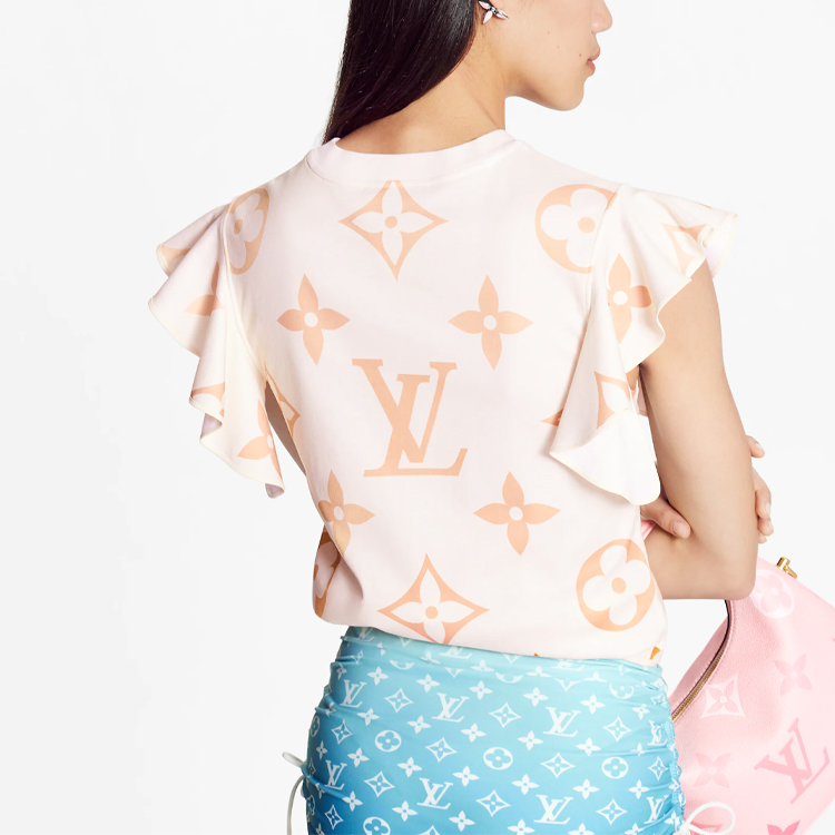 Shop (W) 路易威登漸變綴飾袖口印花T恤粉紅色 1A8RPM
