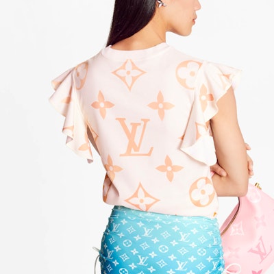 (W) 路易威登漸變綴飾袖口印花T恤粉紅色 1A8RPM Shop (W) 路易威登漸變綴飾袖口印花T恤粉紅色 1A8RPM