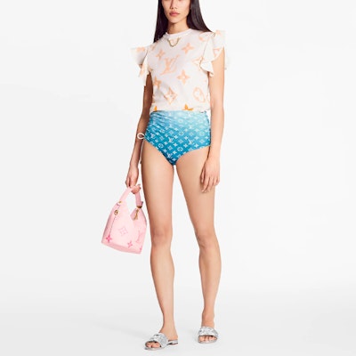 (W) 路易威登漸變綴飾袖口印花T恤粉紅色 1A8RPM Purchase (W) 路易威登漸變綴飾袖口印花T恤粉紅色 1A8RPM